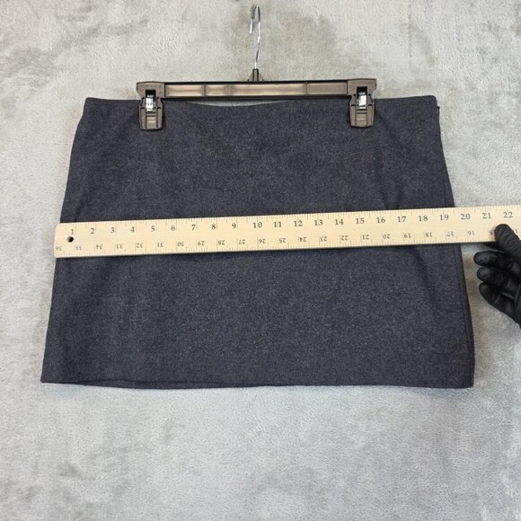 MNG Mango Selection Skirt Womens Large Charcoal Wool Blend Mini Lined Side Zip - Picture 5 of 10
